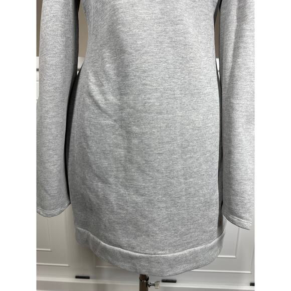 Michael Costello x Revolve Cold Shoulder Mini Dress Gray Designer Sweatshirt M - Picture 11 of 13